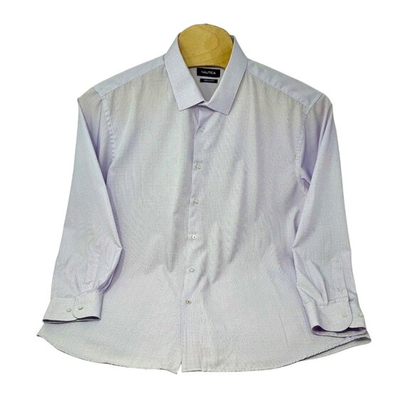 Nautica‎ Mens Regular Fit, Lavender,  Long Sleeve Dress Shirt XL - Picture 6 of 7